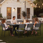 Pellebant Stackable Outdoor Patio Dining Chairs Set of 2 | Aluminum Armless - Image 2
