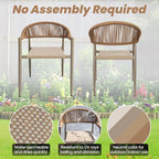 8 Pcs Stackable Patio Dining Chairs, Aluminum Rattan Outdoor Dining Chair - Image 6
