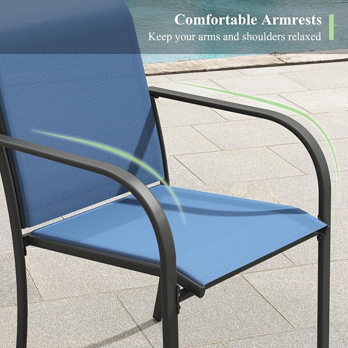 Outdoor Chairs Set of 2, Stackable Patio Dining Chairs - Image 6