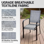 Patio Chairs Set of 8, Stackable Outdoor Dining Chairs, All Weather Breathable - Image 5