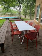 2xhome Set of 2 Patio Dining Chairs | Modern Stackable Outdoor Pool Side Chair - Image 6
