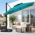 12×12 FT Double-Top Cantilever Patio Umbrella, Lake Blue | Square Offset by AreShark