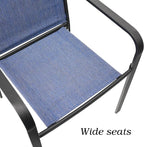 Anmutig Stackable Outdoor Dining Chairs Set of 4, Textilene Fabric, Breathable - Image 6