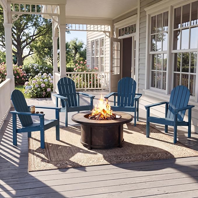 SERWALL HDPE Stackable Adirondack Chair, Space-Saving - Image 9