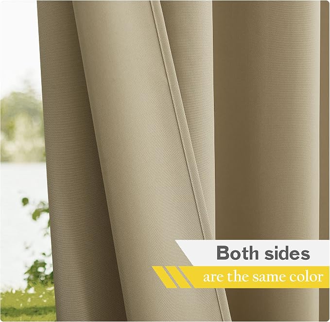 NICETOWN Patio Curtains Outdoor Waterproof 84 inch Long 2 Panels=110" Wide - Image 7