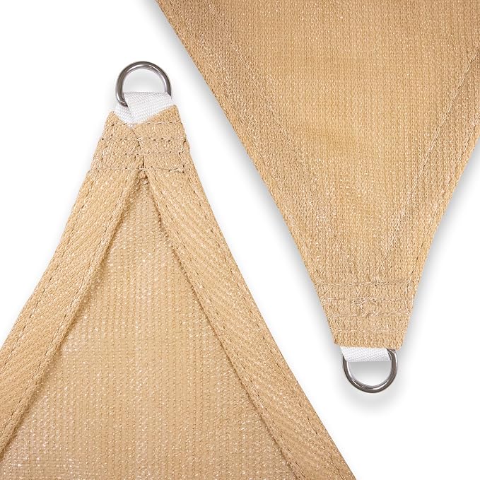 Amgo Custom Size 8' x 15' x 17' Sand Beige Right Triangle Sun Shade Sail UPF50+ - Image 8