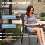 Patio Dining Chairs Set of 4, Outdoor High Stacking Chairs - Image 6