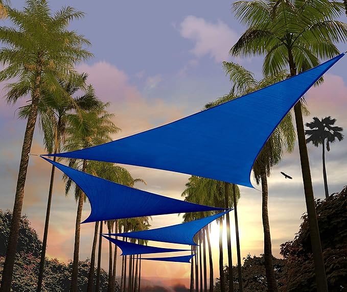 Amgo Custom Size 12' x 12' x 12' Blue Triangle Sun Shade Sail UPF50+ AGTAPT12 by Amgo