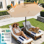 7.5FT Patio Umbrella Table Market Umbrella w/Tilt and Crank, Heavy-Duty Outdoor - Image 4