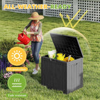 DRATO 35 Gallon Outdoor Storage Box Waterproof, Lockable Resin Deck Box - Image 3