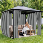 Gazebo Curtains Outdoor Waterproof 6 Panels, Patio Sun Shade | Weatherproof - Image 4