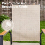 PHI VILLA Outdoor Stackable Dining Chairs Set of 2 w/Aluminum Frame, - Image 5