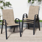Patio Chairs Set of 4, Stackable Outdoor Dining Chairs by Vimstora