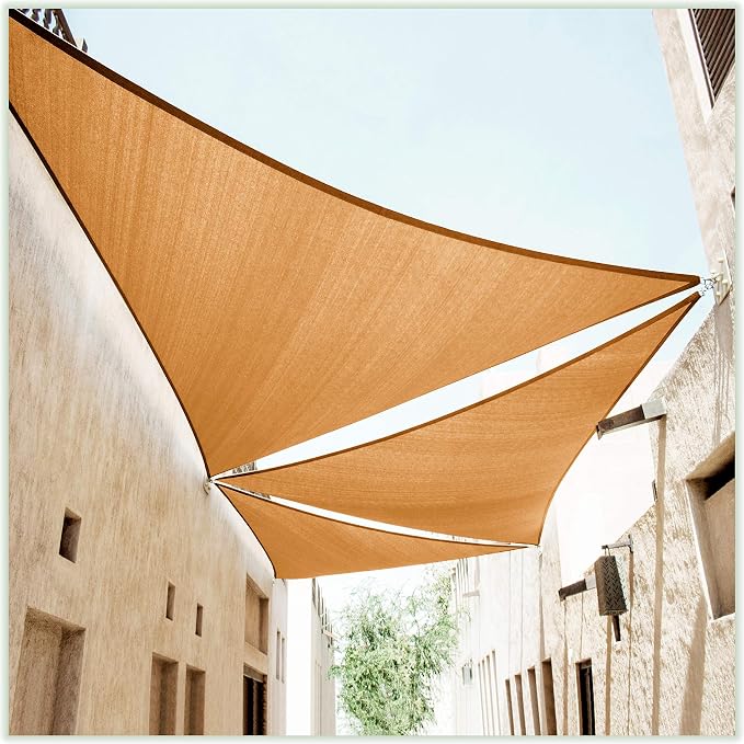 ColourTree 22' x 22' x 22' Sand Beige Sun Shade Sail Triangle CTSLT22 by ColourTree