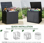 Deck Box, 35 Gallon Resin Indoor and Outdoor Storage Boxes Waterproof - Image 3