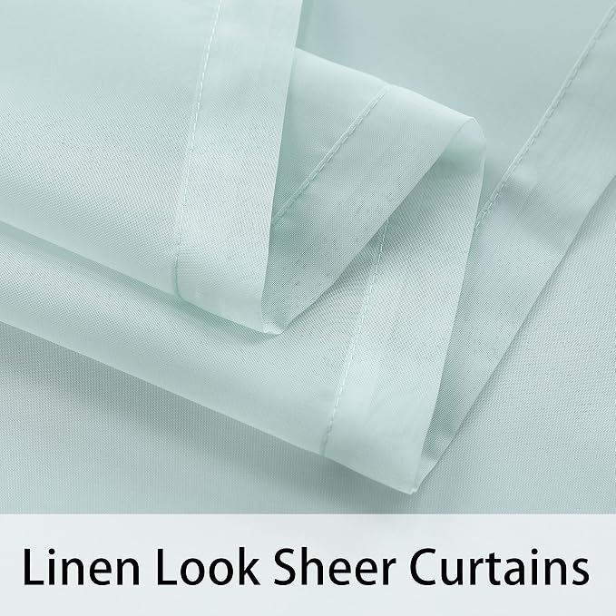 BONZER Sheer Outdoor Curtains for Patio Waterproof 2 Panels | Grommet Light - Image 5