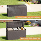 Greesum 100 Gallon Resin Deck Box Large Outdoor Storage Boxes - Image 3