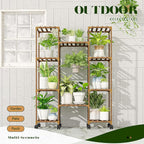 GENTINGBRO Plant Stand with Wheels Outdoor Indoor Hanging Plant Shelf - Image 4