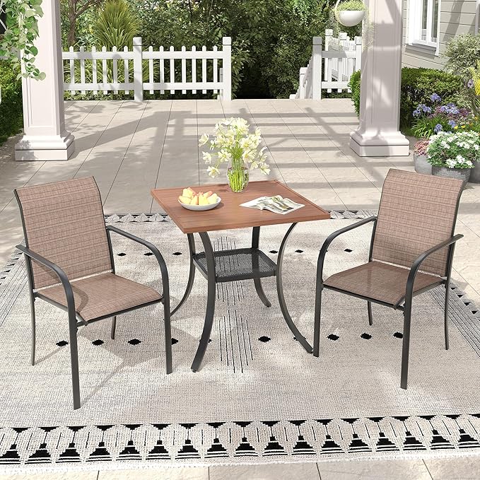Outdoor Chairs Set of 2, Stackable Patio Dining Chairs - Image 7