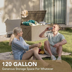 Devoko 120 Gallon Deck Box Resin Outdoor Storage Box Waterproof | Large Outdoor - Image 9