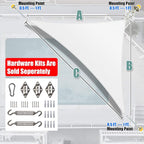 Amgo Custom Size 6' x 12' x 13.4' White Right Triangle Sun Shade Sail UPF50+ - Image 6