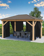 Outdoor Curtains for Patio Waterproof Rod Pocket 8 Pcs 54x95 Inch Black | by HolidayIdeas