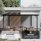 Aoxun 12’x10’ Gazebo with Light, Gazebo Pergola with Sloped Roof, Wall Mounted - Image 3