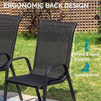 MAMIZO Patio Dining Chairs, Stackable Textilene Chair Set of 8, - Image 6