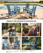 Oversized Outdoor Rocking Chairs Set of 6, HDPE Porch Rockers - Image 6