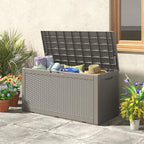 120 Gallon Waterproof Large Resin Deck Box, Lockable Large Outdoor Storage - Image 7