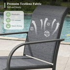 Outdoor Chairs Set of 6, Stackable Patio Dining Chairs - Image 4