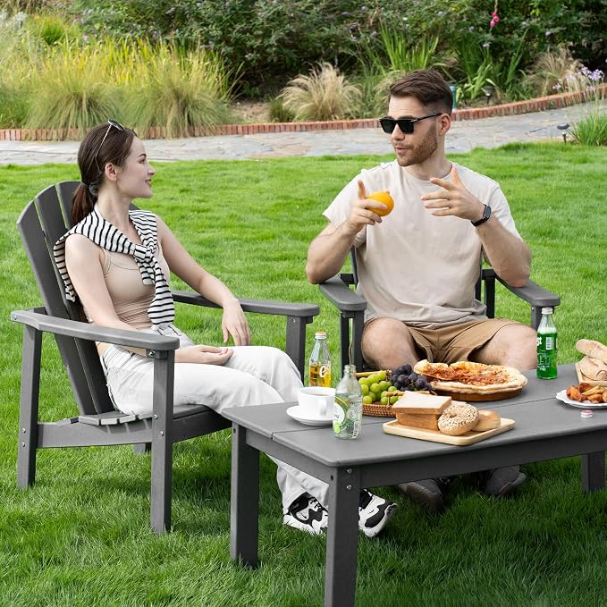 Stackable Adirondack Chairs Set of 2, Compact HDPE - Image 2