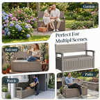 Outdoor Bench, Waterproof Garden Storage Bench, 100 Gallon Deck Box | Lockable - Image 6