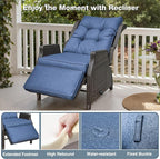 2 Pieces Outdoor Wicker Recliner - Image 4