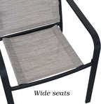 Anmutig Stackable Outdoor Dining Chairs Set of 4, Textilene Fabric, Breathable - Image 6