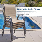 Amopatio Patio Chairs Set of 6, Outdoor Stackable Dining Chairs - Image 6