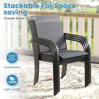 DIFY Patio Chairs Set of 2, Stackable Textilene Outdoor Dining Chairs - Image 4