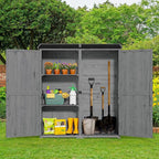 Gizoon Outdoor Cabinet, Waterproof Roof, Double Lockable Wooden Shed | 2 - Image 2