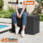 Outdoor Deck Storage Box, Resin Deck Boxes Indoor and outdoor, Waterproof - Image 2