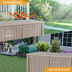 150 Gallon Lockable Resin Deck Box, Waterproof Outdoor Storage Container - Image 6