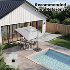 10x10 FT Outdoor Cantilever Patio Umbrella, Fog Grey | Aluminum Frame, - Image 5