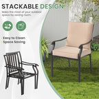 LVUYOYO Outdoor Patio Dining Chairs Set of 2, Metal Stackable Chairs Set - Image 5