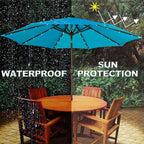 9 ft Solar Umbrella, 32 LED Lighted Patio Umbrella, Table Market Umbrella - Image 5