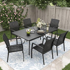 Outdoor Stackable Chairs Set of 2, All-Weather Patio Dining Chairs | Aluminum - Image 8