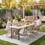 6 Pack Padded Folding Chairs, Portable Metal Foldable Chairs - Image 8