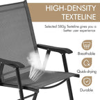 Yaheetech Patio Chairs Set of 2 Outdoor Foldable Dining Chairs, Comfortable - Image 7