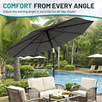 9 FT Patio Umbrella for Outdoor, Outdoor Table Umbrella - Image 7