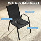 DIFY Patio Chairs Set of 6, Stackable Outdoor Dining Chairs Set - Image 6