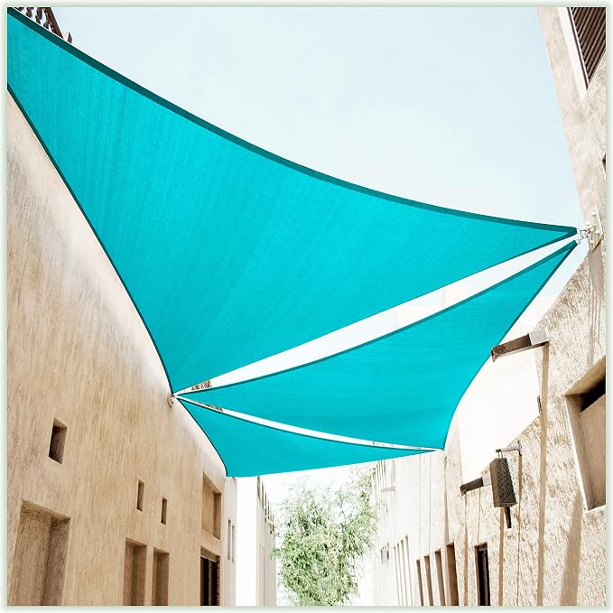 ColourTree 24' x 24' x 24' Turquoie Sun Shade Sail Triangle CTSLT24 by ColourTree