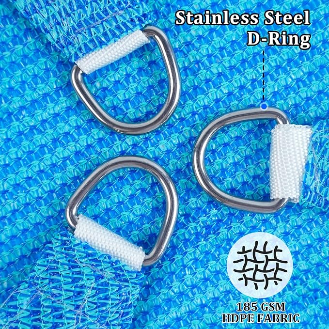 Shade&Beyond Rectangle Sun Shade Sail 10'X13' Permeable Canopy Turquoise Mixed - Image 4